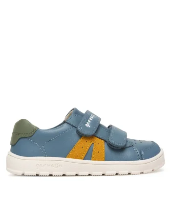 Pantofi sport copii,  piele naturala, albastru, sistem inchidere Velcro