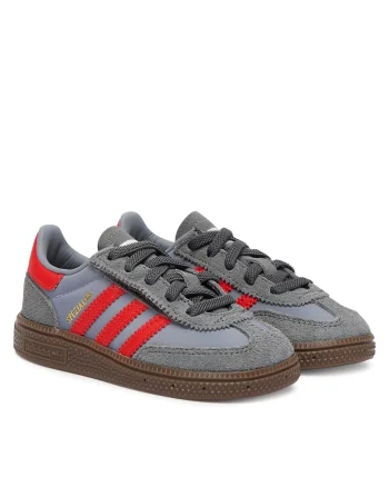 Pantofi sport copii,  piele naturala, gri/rosu,