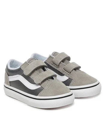 Pantofi sport copii,  tenisi fete, argintiu, material textil, sistem inchidere Velcro,