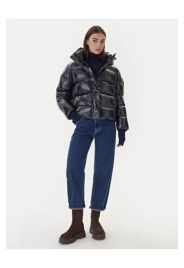 Geaca de iarna pentru femei,  Poliamida, XL INTL, Bleumarin,