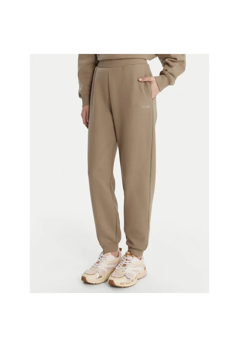 Pantaloni sport dama,  bumbac, bej, bumbac, Bej