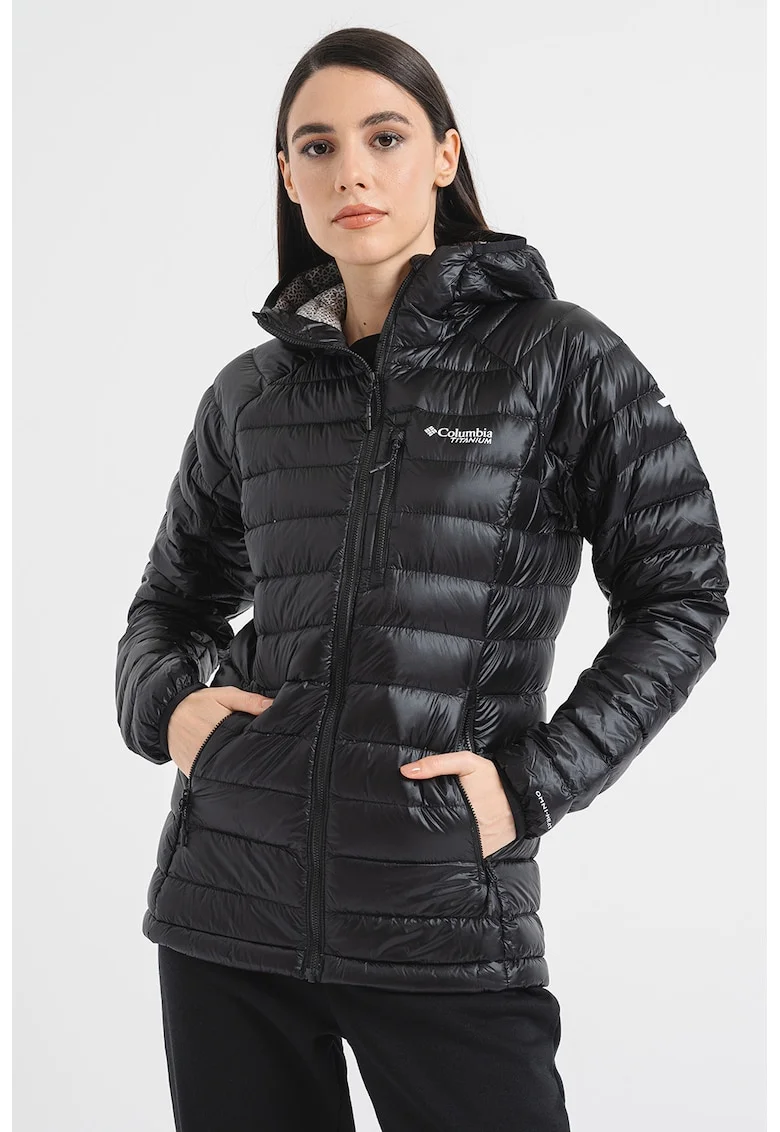 Geaca cu umplututra de puf, pentru trekking Arctic Crest, Negru