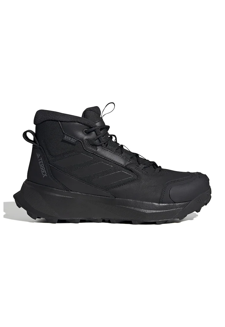 Ghete de piele si material textil pentru drumetii Terrex, Negru stins
