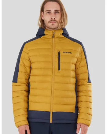 Geaca matlasata cu buzunare cu fermoar Matt, Bleumarin/Galben mustar