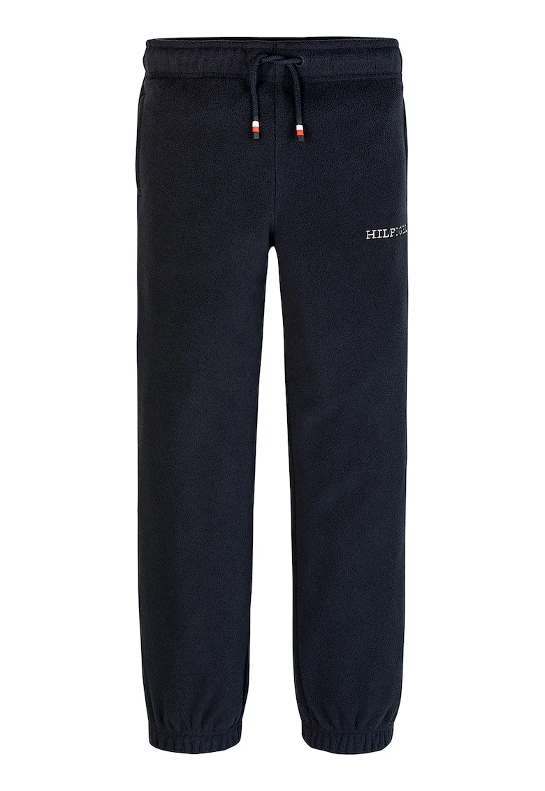 Pantaloni cu snur si detalii logo, Bleumarin