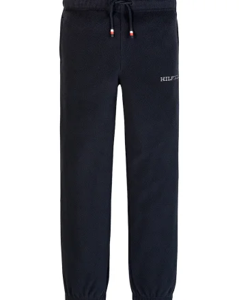 Pantaloni cu snur si detalii logo, Bleumarin