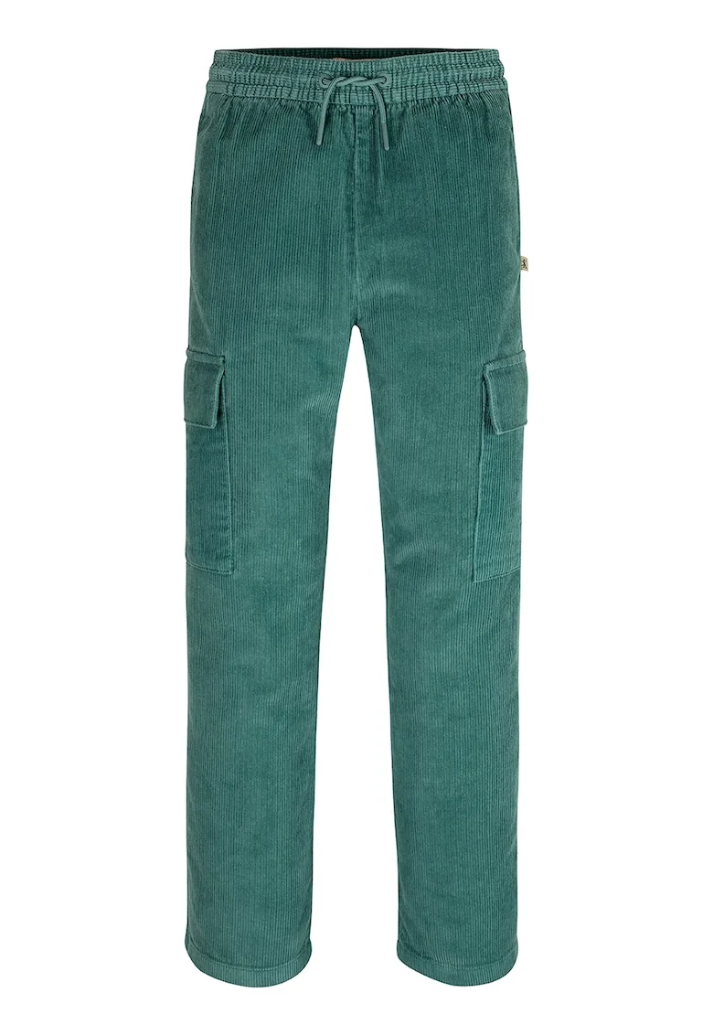 Pantaloni regular fit cu cordon, Verde persan