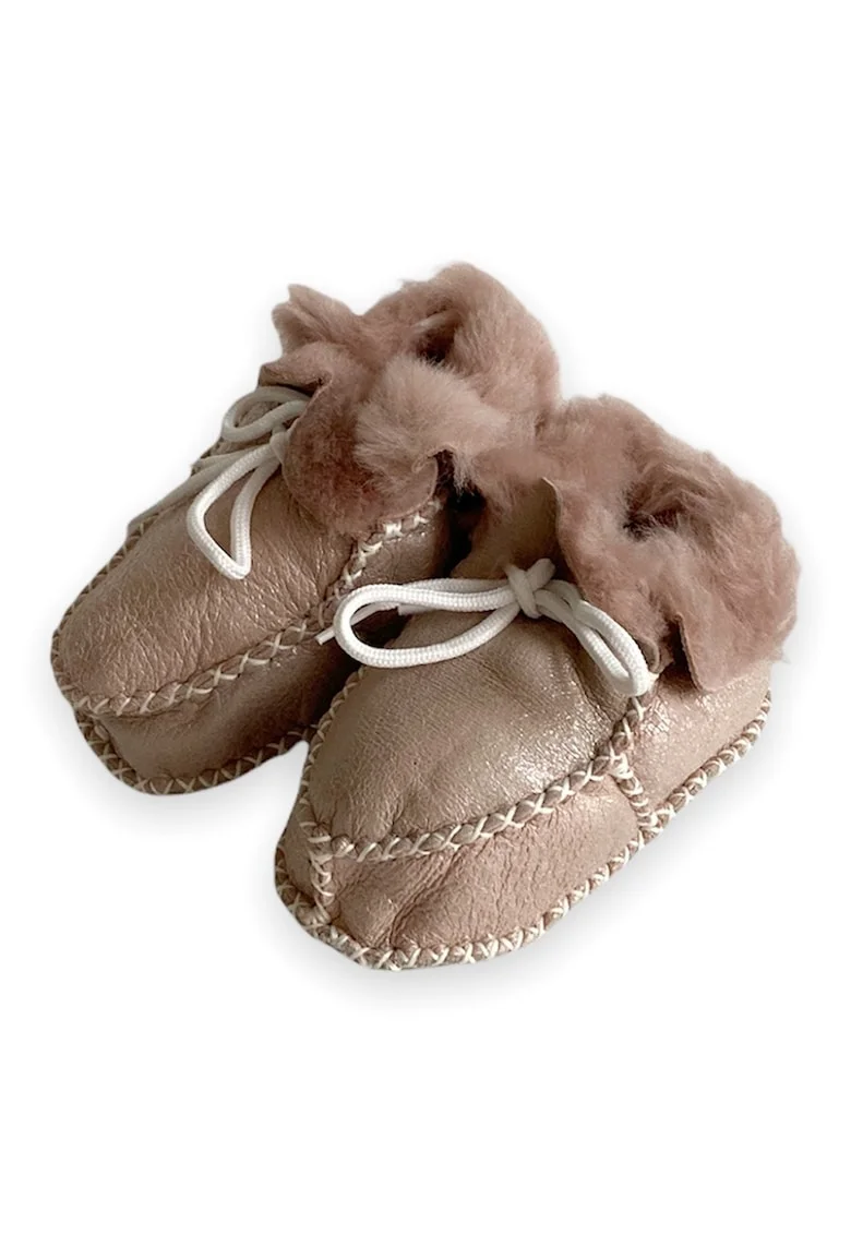 Botine din material textil, fara inchidere, Roz prafuit