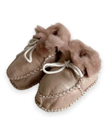 Botine din material textil, fara inchidere, Roz prafuit