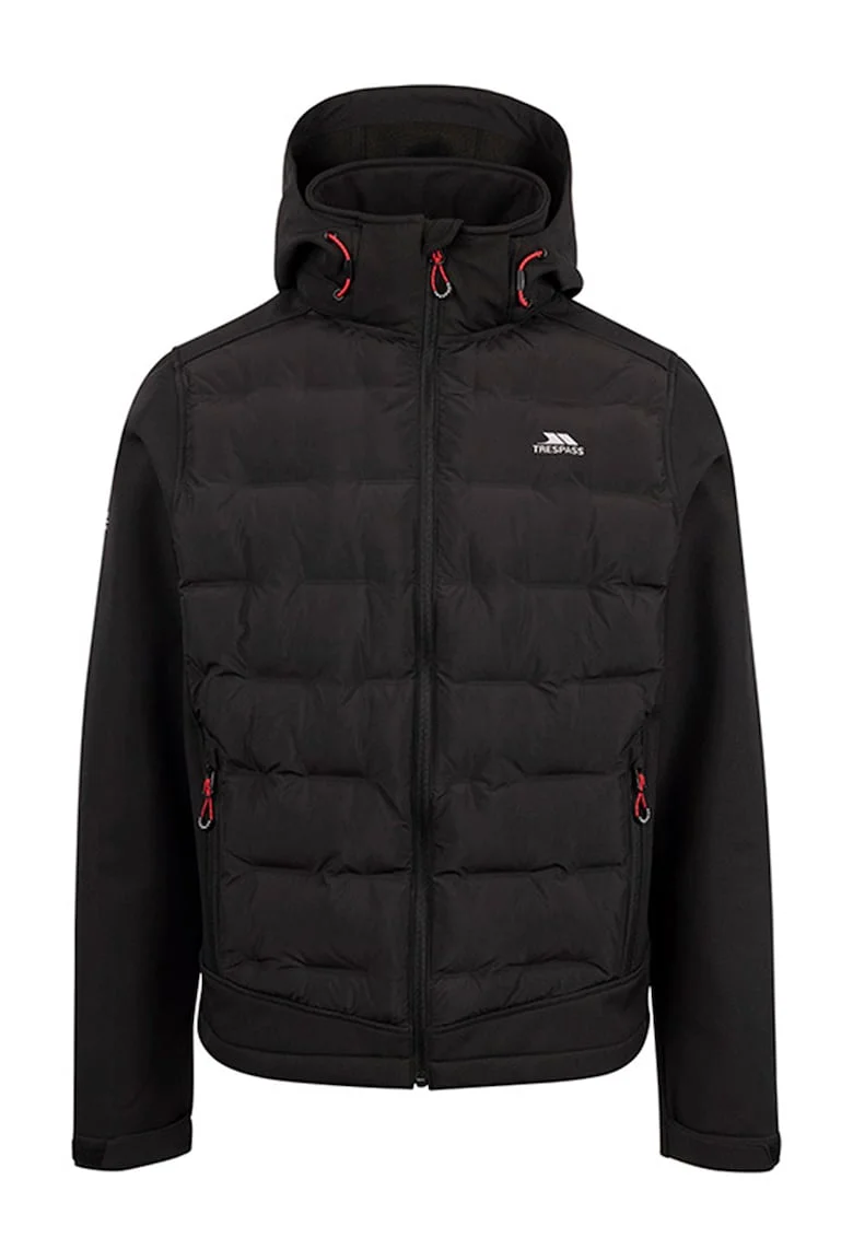 Geaca softshell cu gluga, pentru trekking Alwero, Negru
