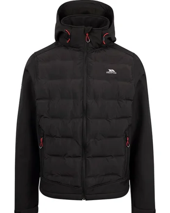 Geaca softshell cu gluga, pentru trekking Alwero, Negru
