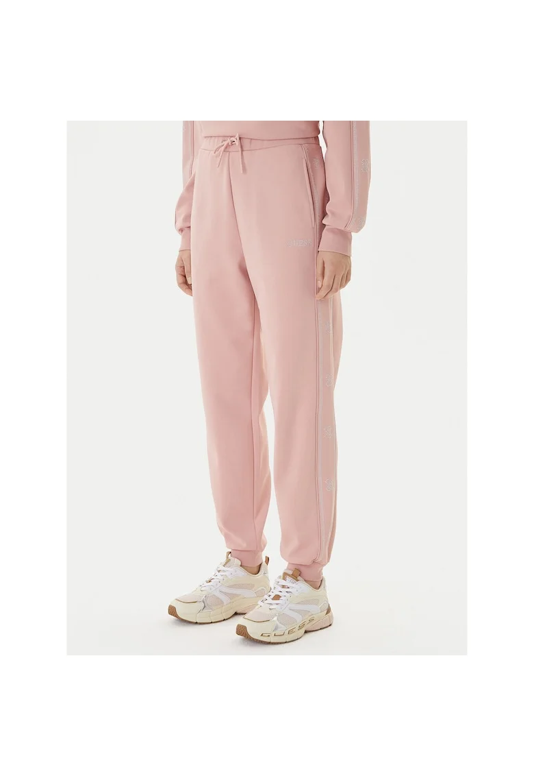 Pantaloni sport dama,  din poliester, roz