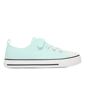 Pantofi sport copii,  velcro, verde, tesatura