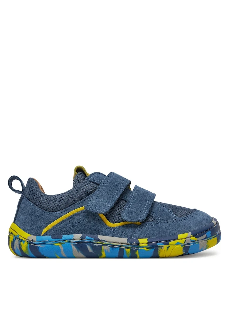 Pantofi sport copii,  piele naturala, albastru inchidere Velcro