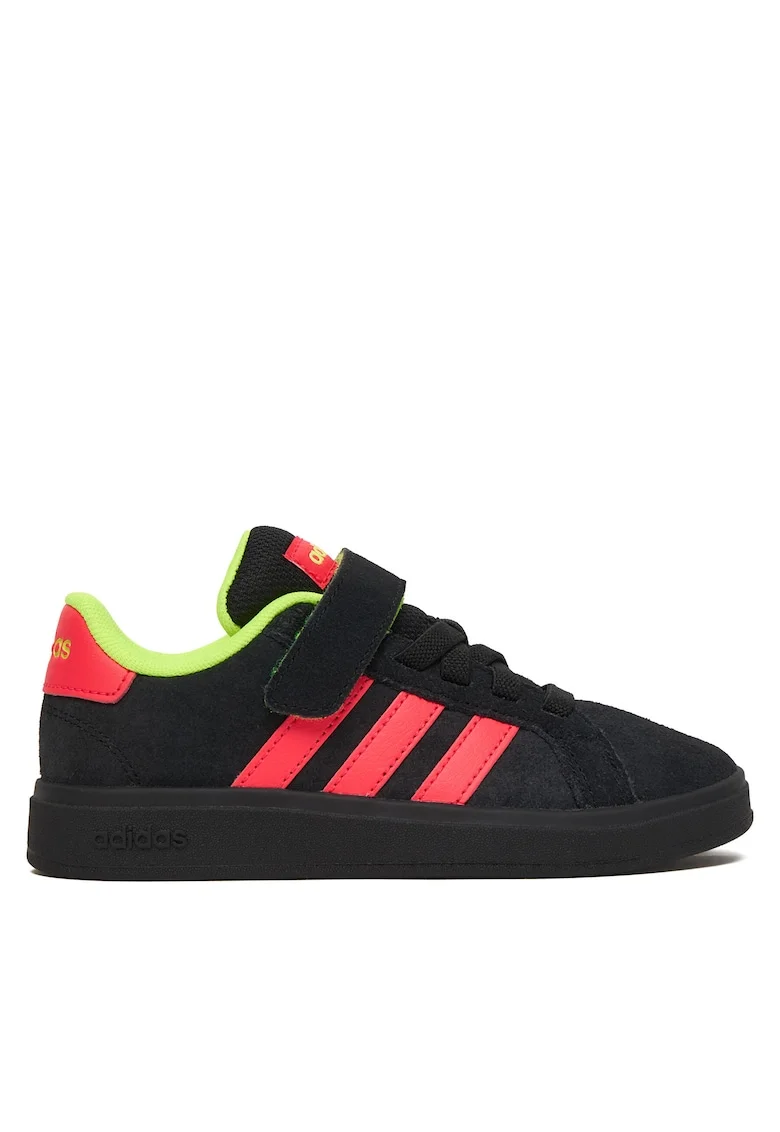 Pantofi sport copii,  piele naturala, negru, velcro/siret