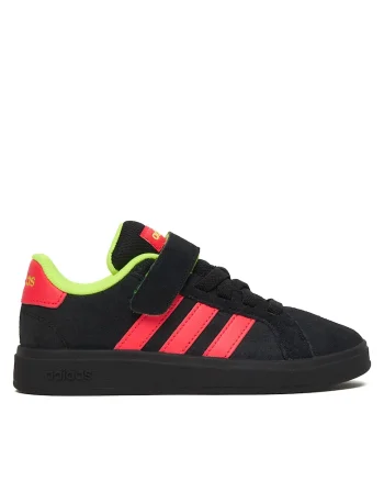 Pantofi sport copii,  piele naturala, negru, velcro/siret