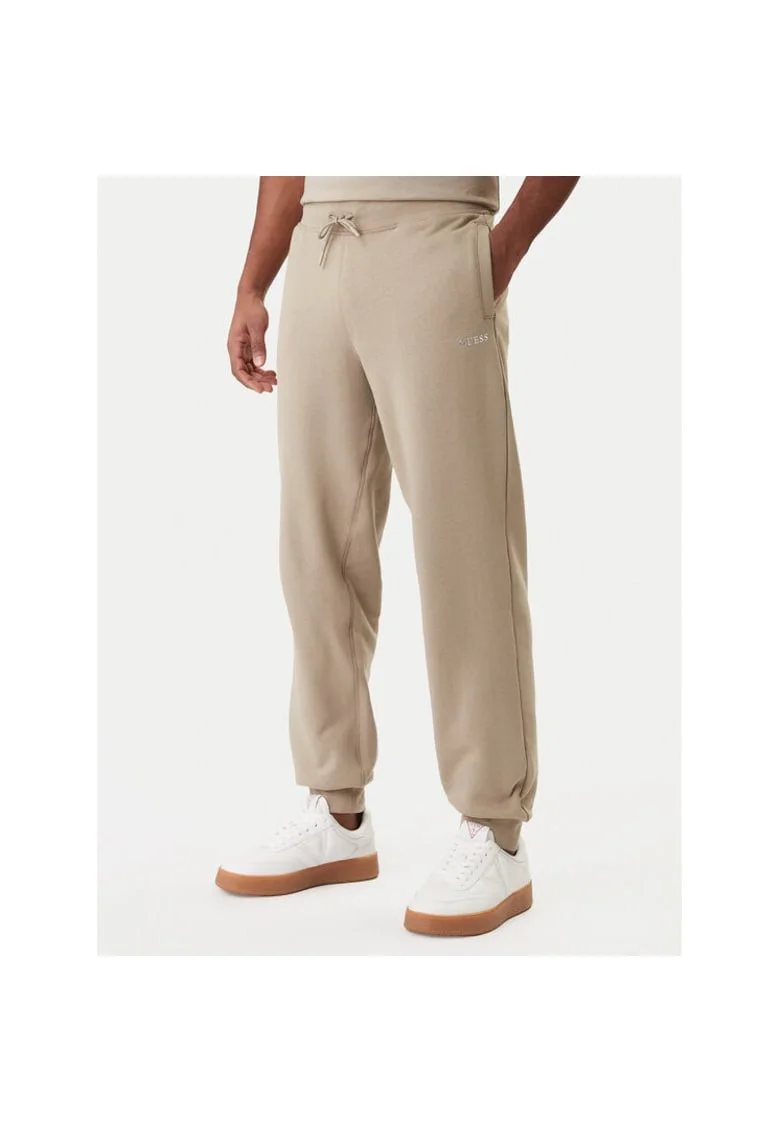 Pantaloni sport barbati,  bumbac, bej, 85% bumbac
