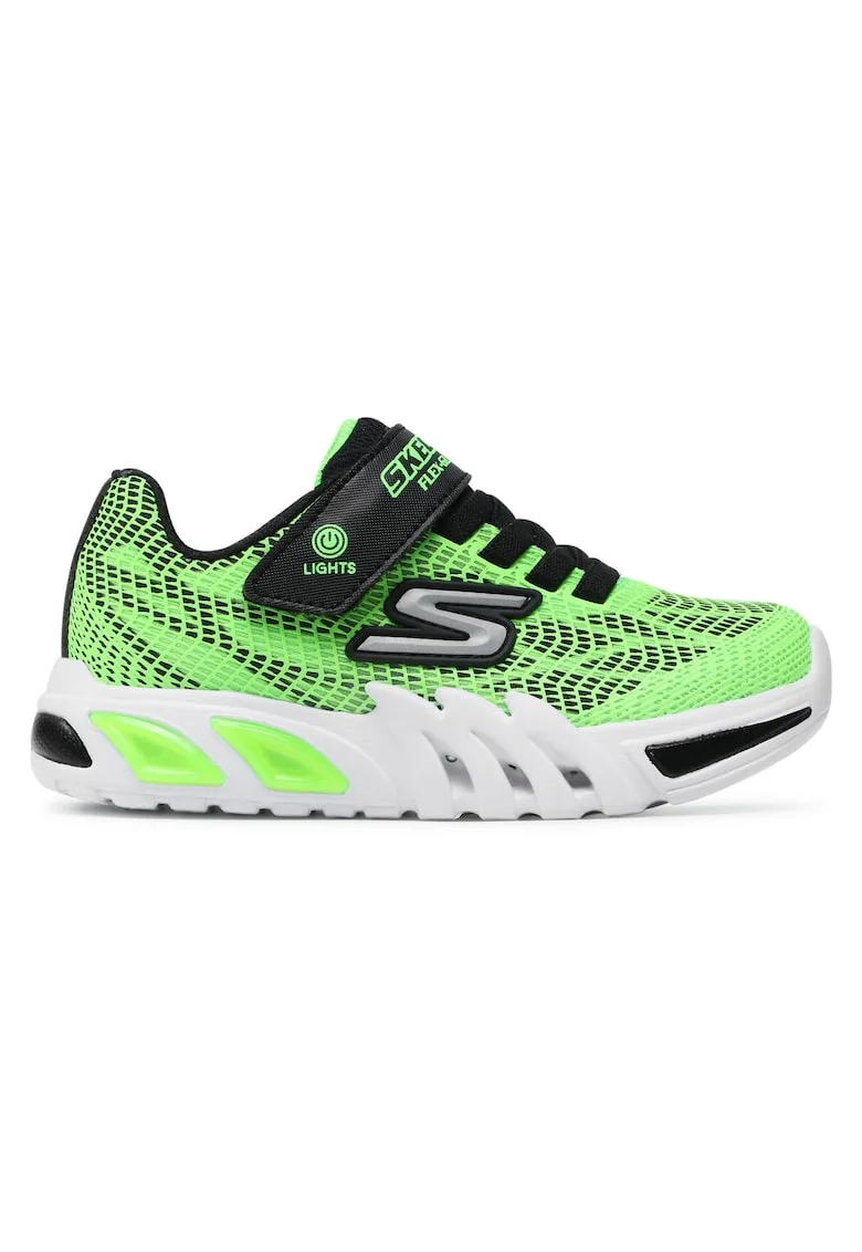 Pantofi sport copii,  verde, material sintetic, cu LED-uri