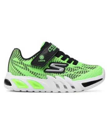 Pantofi sport copii,  verde, material sintetic, cu LED-uri