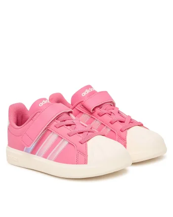 Pantofi sport copii  pentru fete, piele ecologica, roz, sistem inchidere Velcro