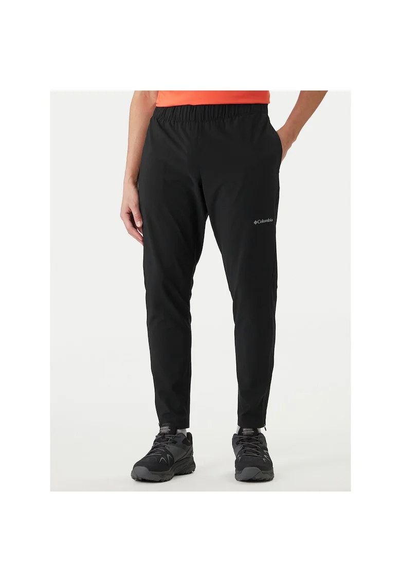 Pantaloni sport barbati,  poliester, negru, exterior 91% poliester, 9% elastan