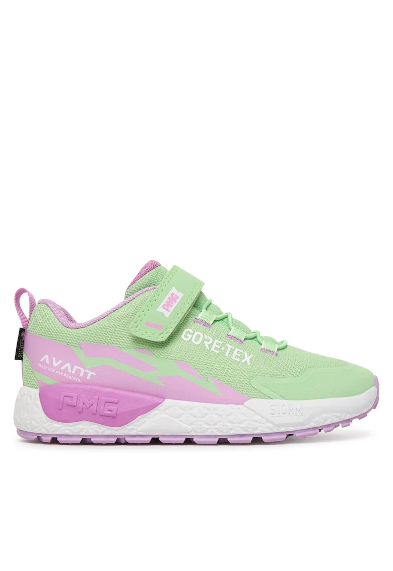 Pantofi sport copii,  velcro, verde/roz, tesatura