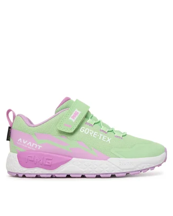 Pantofi sport copii,  velcro, verde/roz, tesatura