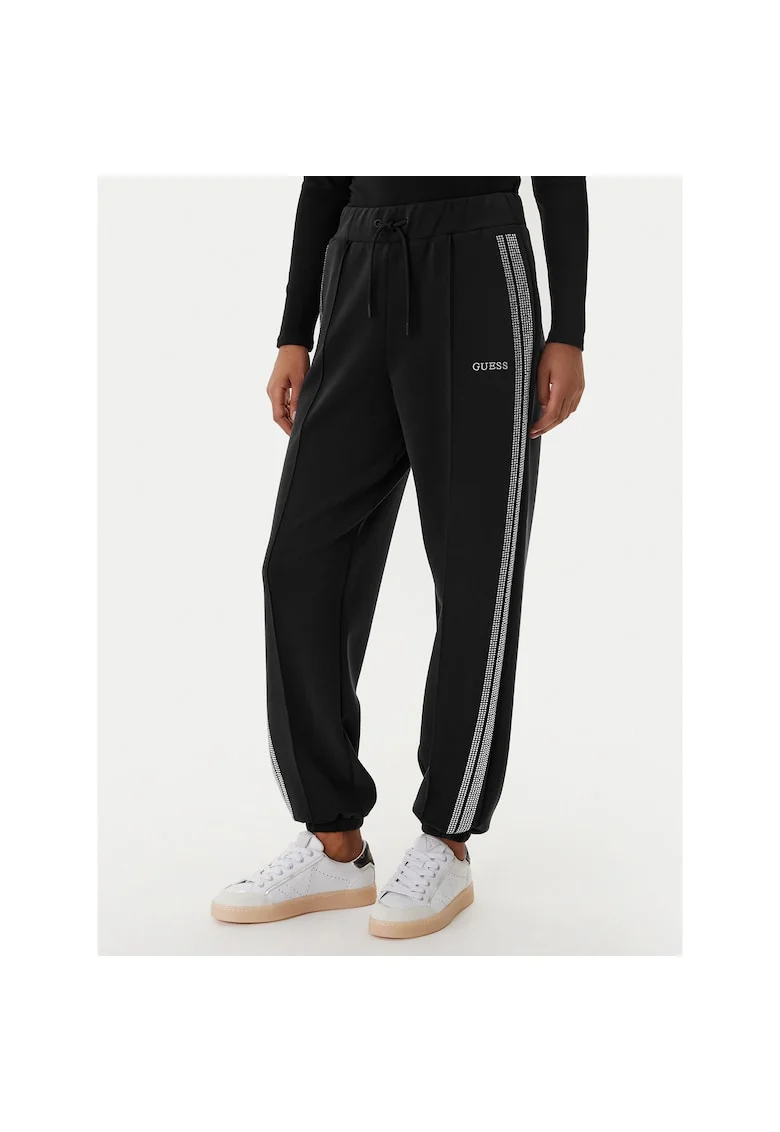 Pantaloni sport dama,  negru, 47% poliester, 42% modal, 11% elastan,
