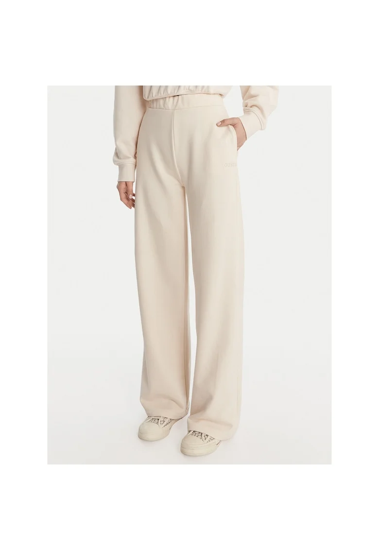 Pantaloni sport dama,  bumbac, ecru, 80% bumbac, 20% poliester