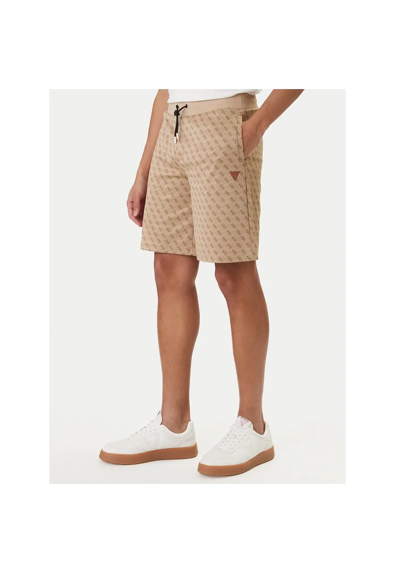 Pantaloni sport barbati,  bej, 57% poliester, 43% bumbac