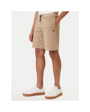 Pantaloni sport barbati,  bej, 57% poliester, 43% bumbac