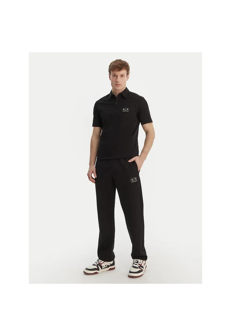 Pantaloni trening barbati,  negru, poliester/modal/elastan