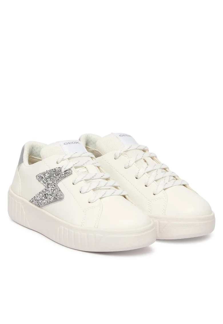 Adidasi Fete,  piele ecologica, alb,