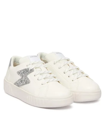 Adidasi Fete,  piele ecologica, alb,