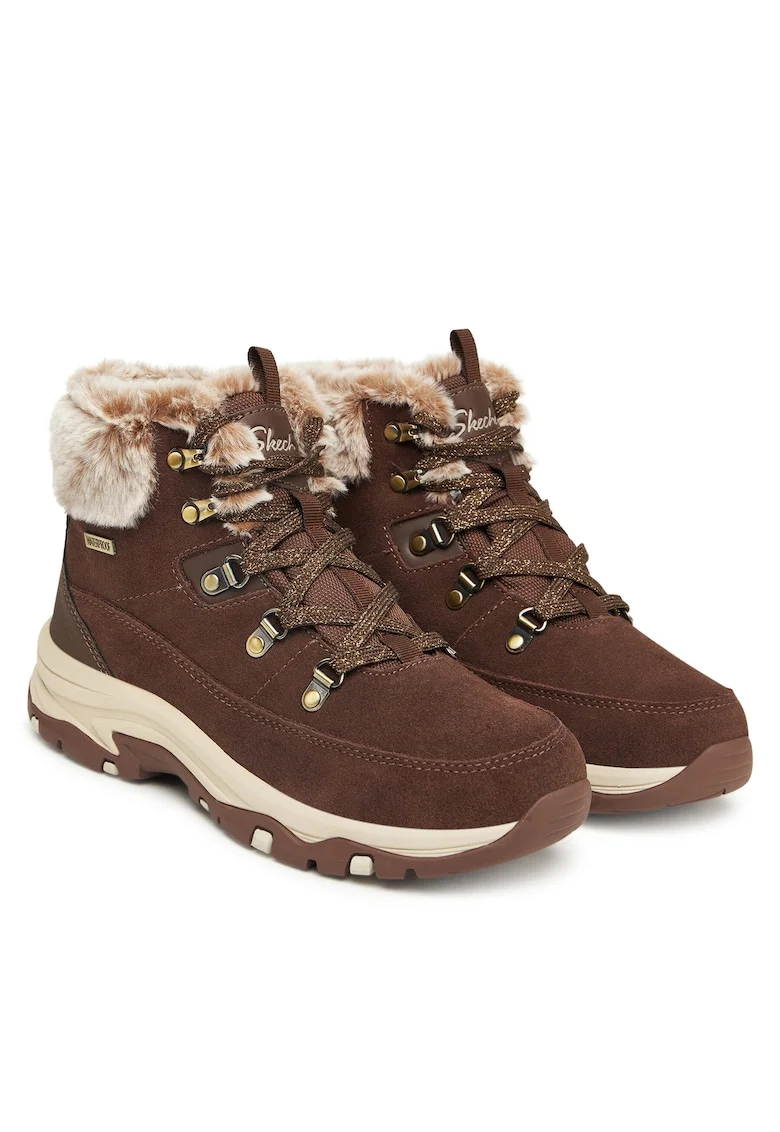 Bocanci trekking dama,  piele naturala, confortabil, maro,