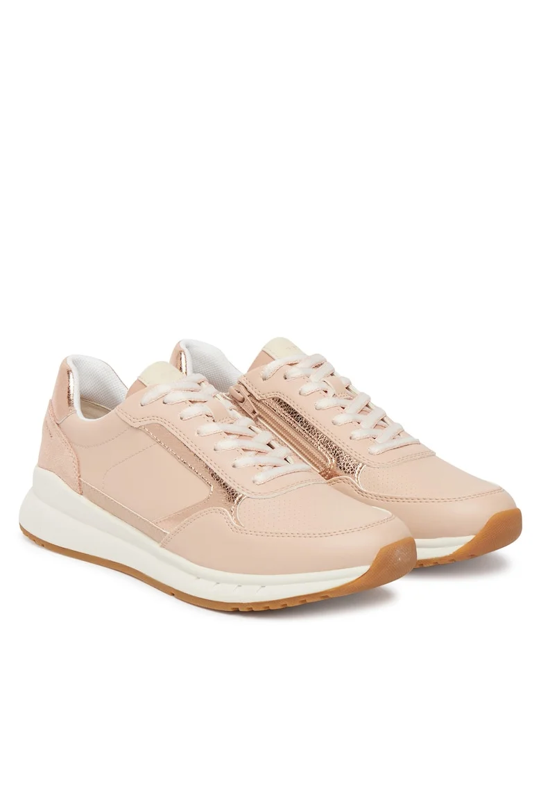 Pantofi sport dama,  piele naturala, fermoar, roz,
