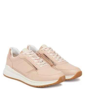 Pantofi sport dama,  piele naturala, fermoar, roz,