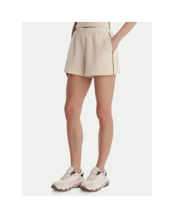 Pantaloni scurti sport dama,  ecru, 49% poliester, 46% viscoza, 5% elastan