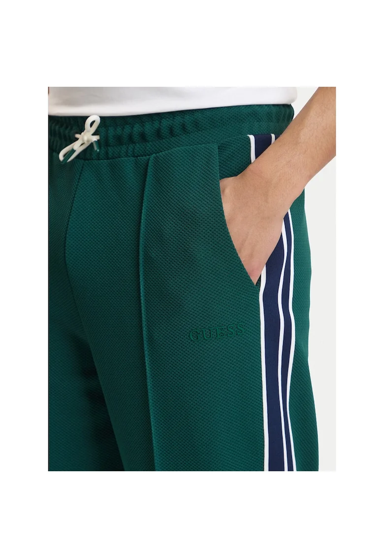 Pantaloni sport barbati,  poliester, verde, 97% poliester, 3% elastan