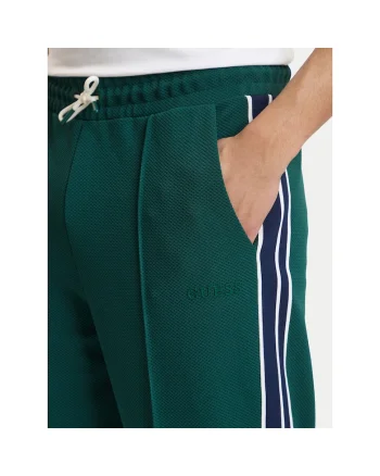 Pantaloni sport barbati,  poliester, verde, 97% poliester, 3% elastan