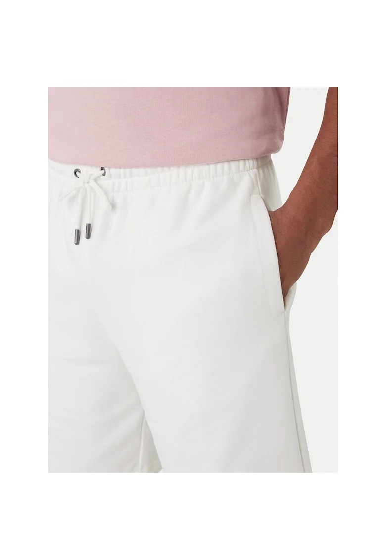 Pantaloni scurti sport Barbati,  Alb, Bumbac