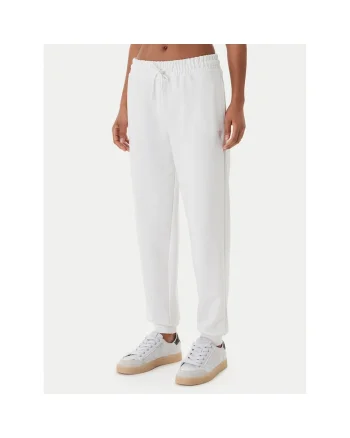 Pantaloni sport de dama,  alb, 55% poliester, din 45% bumbac