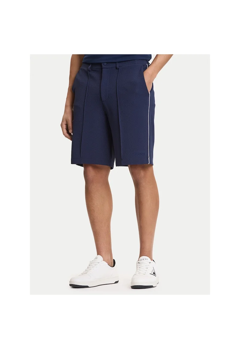 Pantaloni scurti sport Barbati,  poliester, bleumarin, 97% poliester, 3% elastan