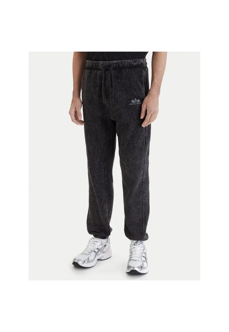 Pantaloni sport barbati,  bumbac si poliester, negru