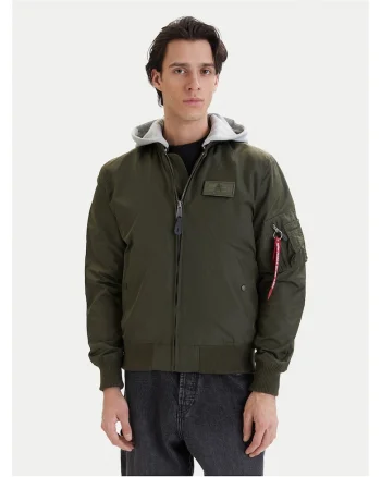 Geaca bomber Barbati,  Nylon, gri,