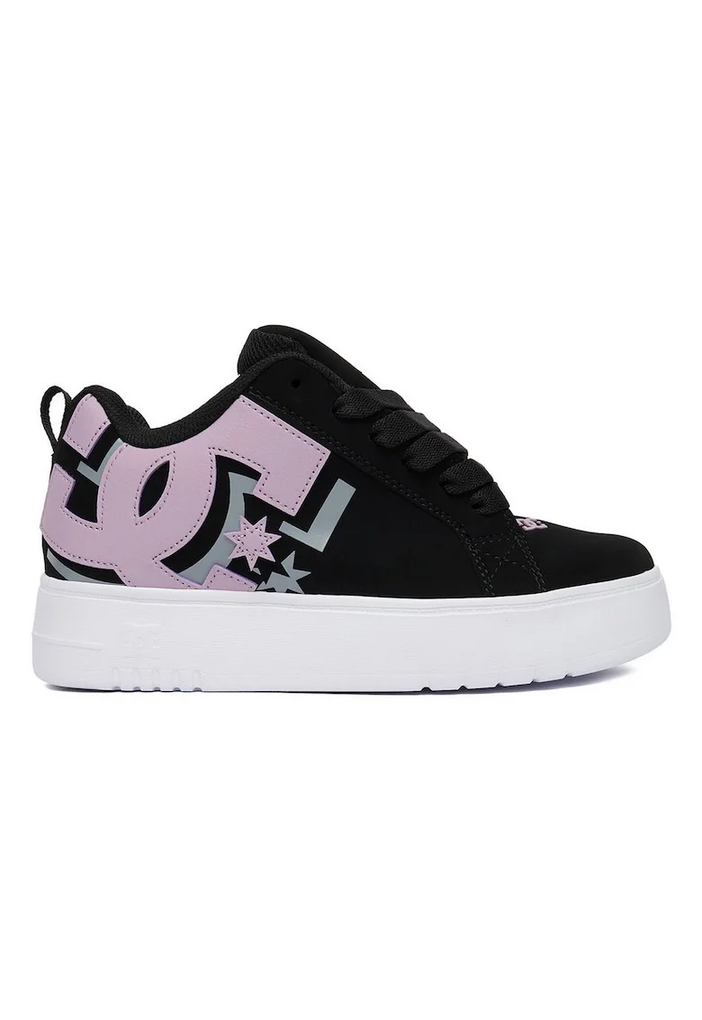Pantofi sport dama,  piele naturala, negru, platforma,