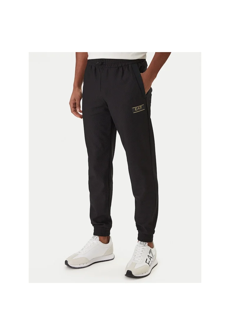 Pantaloni trening barbati,  poliester/elastan, negru,