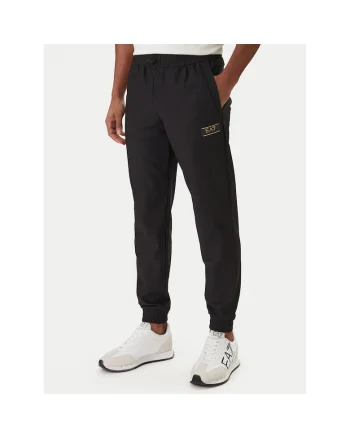 Pantaloni trening barbati,  poliester/elastan, negru,