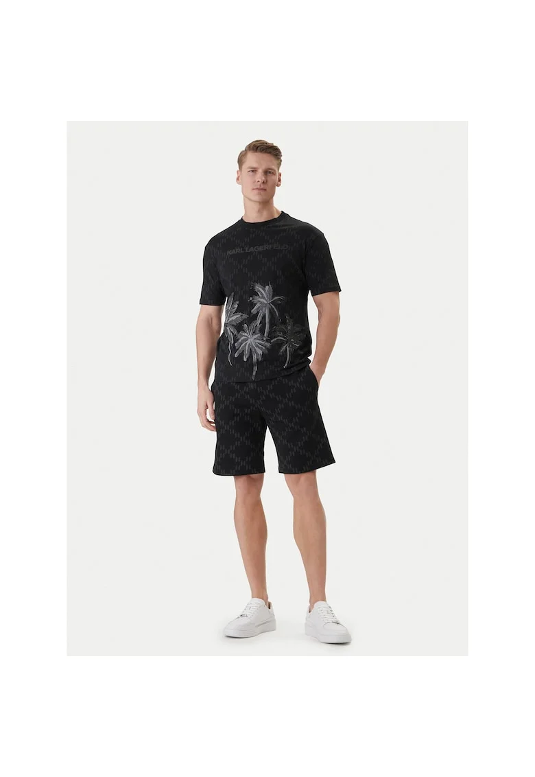 Pantaloni scurti sport pentru Barbati,  bumbac organic, negru