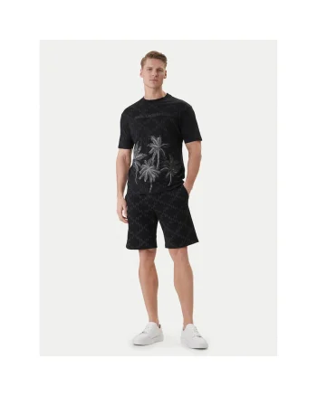 Pantaloni scurti sport pentru Barbati,  bumbac organic, negru